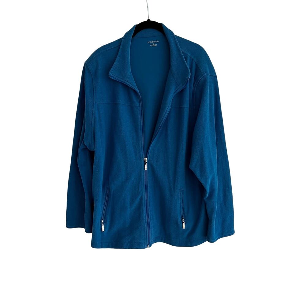 Allison Daley Women's Light Weight Jacket, 2x, Medium Blue